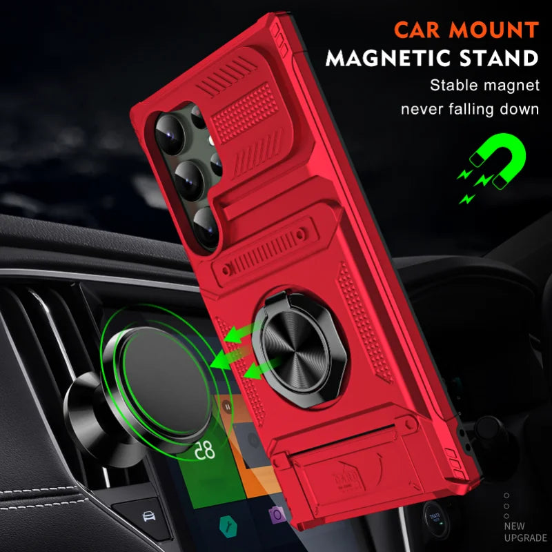 Heavy Duty Drop Protection Wallet Case For Samsung