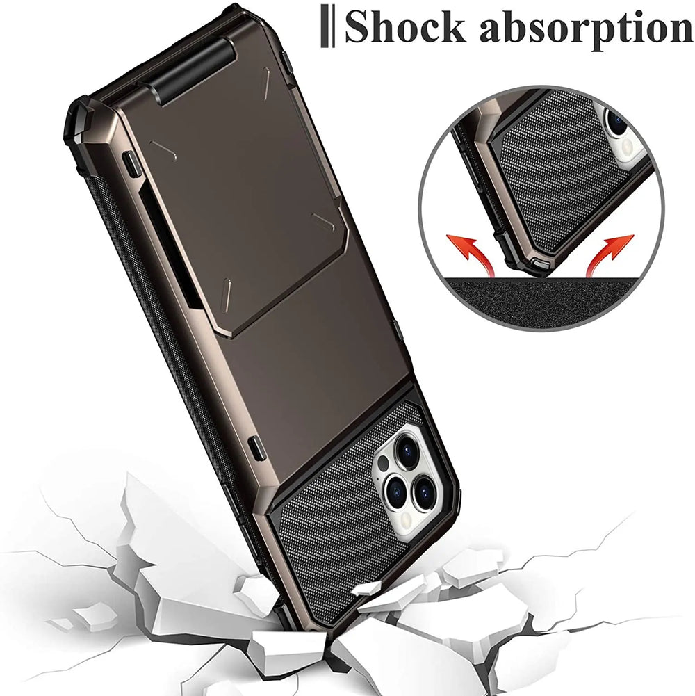 Card Slots Wallet Case For iPhone