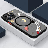 Cute Space Moon Planet Astronaut Case For iPhone