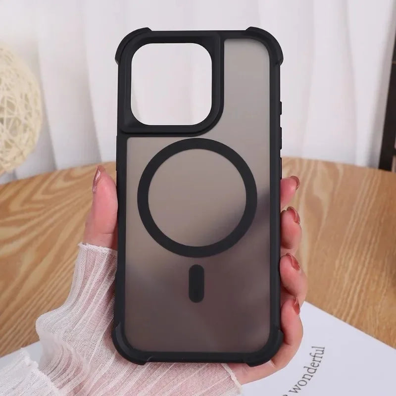 Magnetic Luxury Matte Fall prevention Case For iPhone