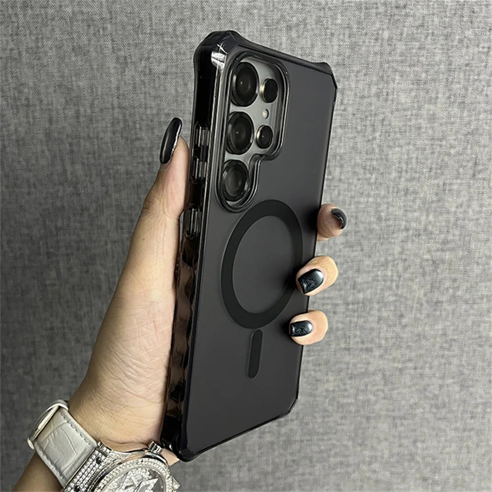 Armor Wave Curly Non-Slip Bumper Magsafe Case For Samsung