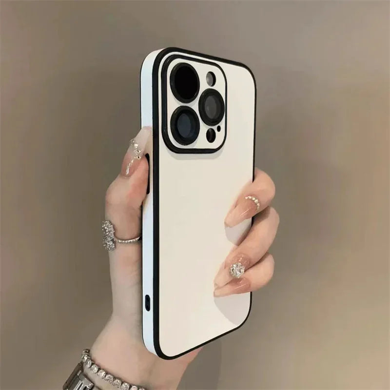 Luxury Leather Colorful & Soft Silicone Bumper Case for iPhone