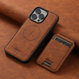 Magnetic Card Slot Leather Wallet Bags Phone Cases For iPhone