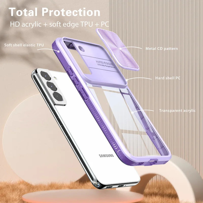 Slide Window Clear Case For Samsung