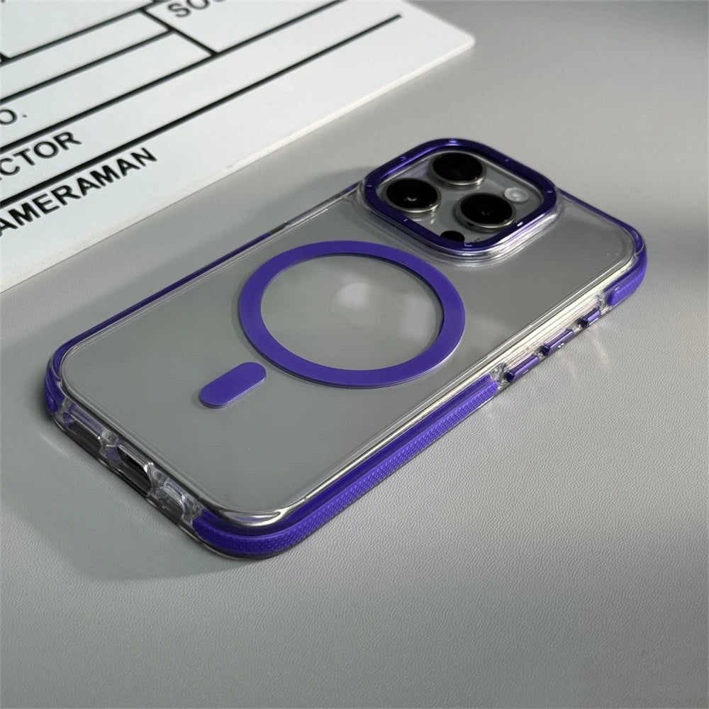 Transparent Magnetic Wireless Case For iPhone