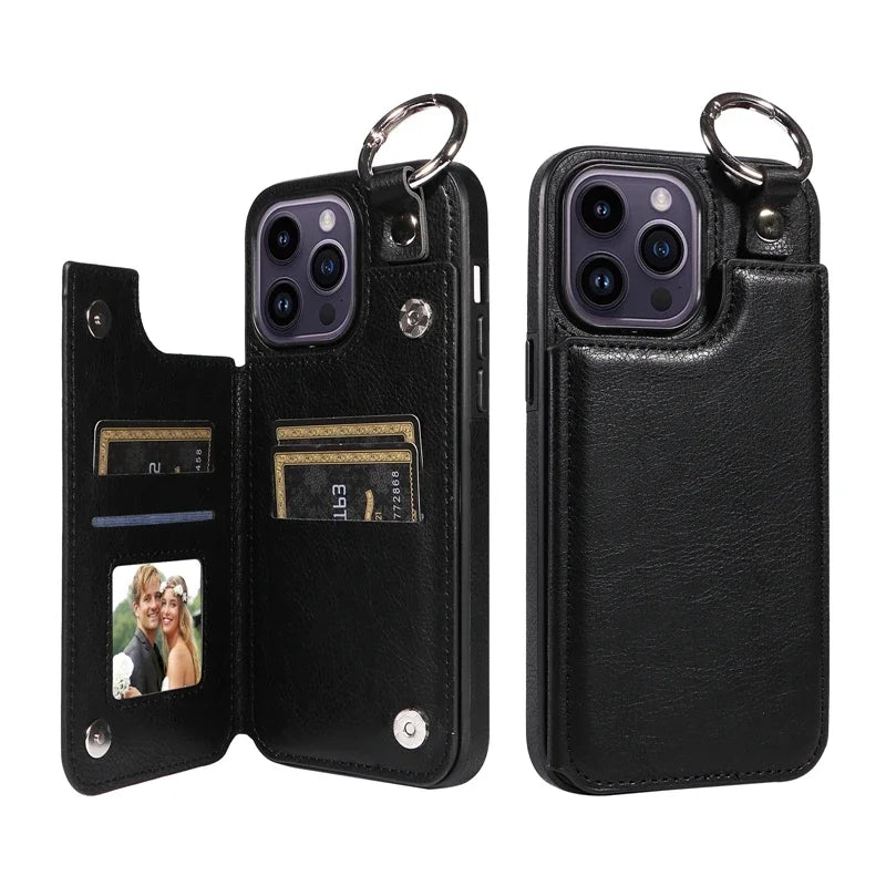 Wallet Magnetic Anti Drop Leather Case For iPhone