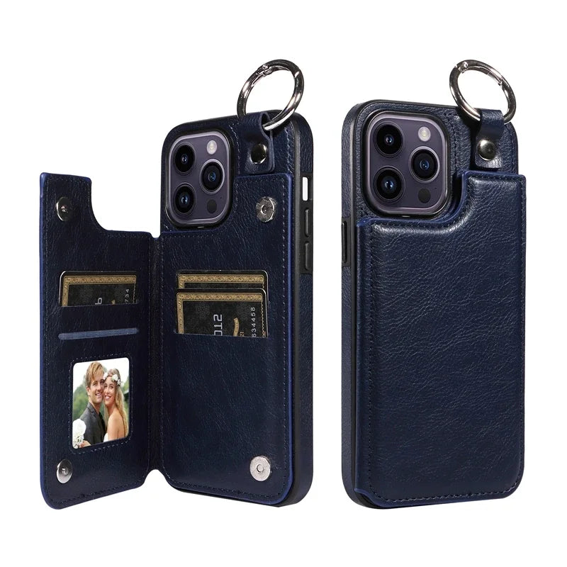 Wallet Magnetic Anti Drop Leather Case For iPhone