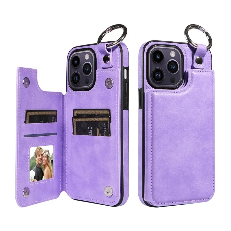 Wallet Magnetic Anti Drop Leather Case For iPhone