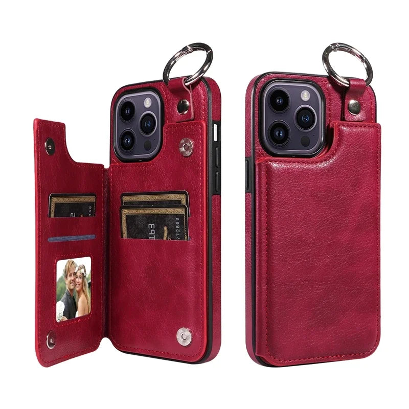 Wallet Magnetic Anti Drop Leather Case For iPhone