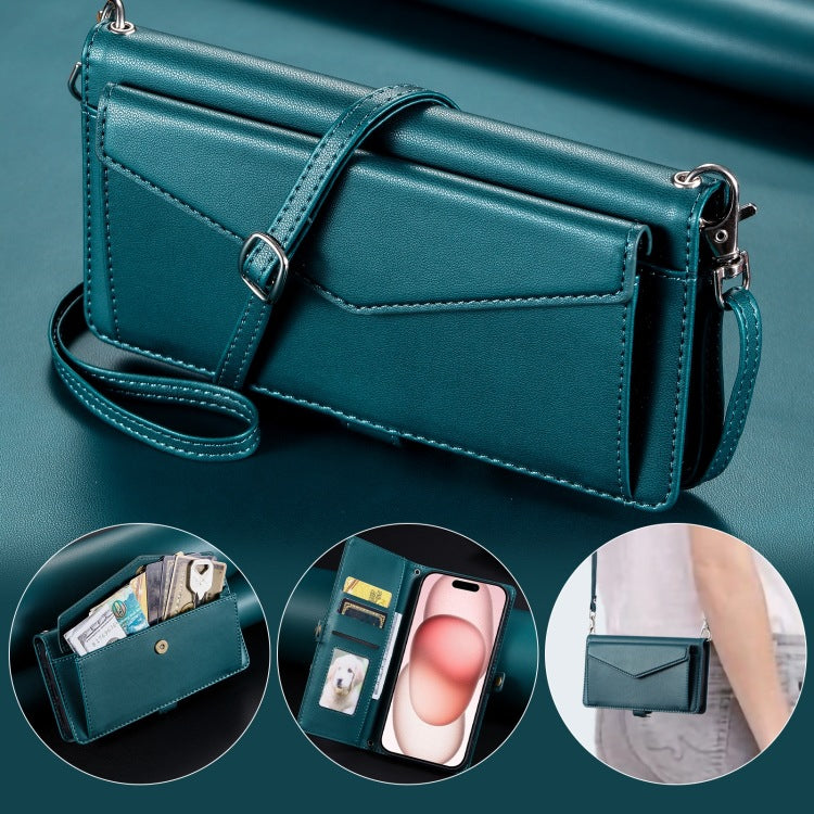 Double Card Slot Crossbody Wallet Case for iPhone