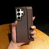 Tech Fabric Magnetic Wrist Strap Kickstand Case for Samsung