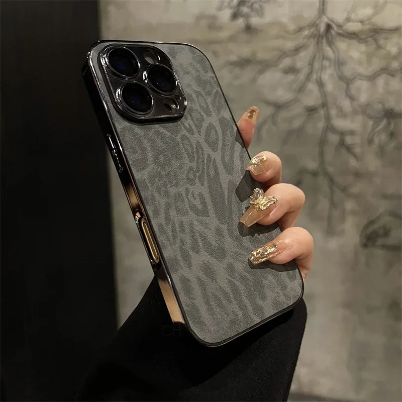 Leopard Texture Leather Case For iPhone