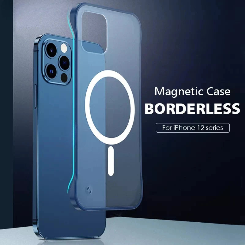 Magnetic Frameless Lihgt Thin Matte Phone Case For Iphone