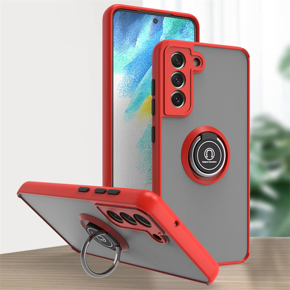 Car Magnetic Ring Bracket Silicone Cover Phone Case For Samsung Galaxy