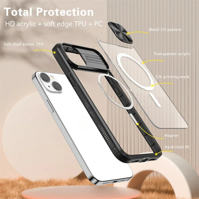 New Slide Camera Lens Protector Armor Case For iPhone