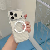 Magnetic White Vertical Stripe Case for iphone