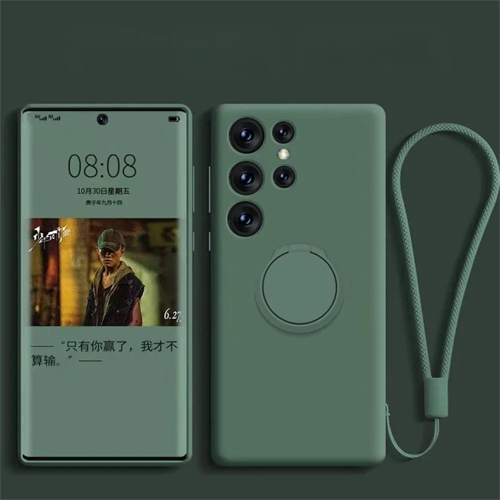 Liquid Silicone Magnetic Holder Case For Samsung