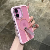 Luxury Magsafe Magnetic Holder Silicone Frame Case For iPhone