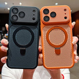 Honeycomb Magnetic Cooling Kickstand Case for iphone