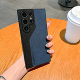 Luxury Double PU Leather Pattern Slim Color Case for Samsung