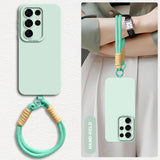 Wrist Strap Liquid Silicone Phone Case For Samsung