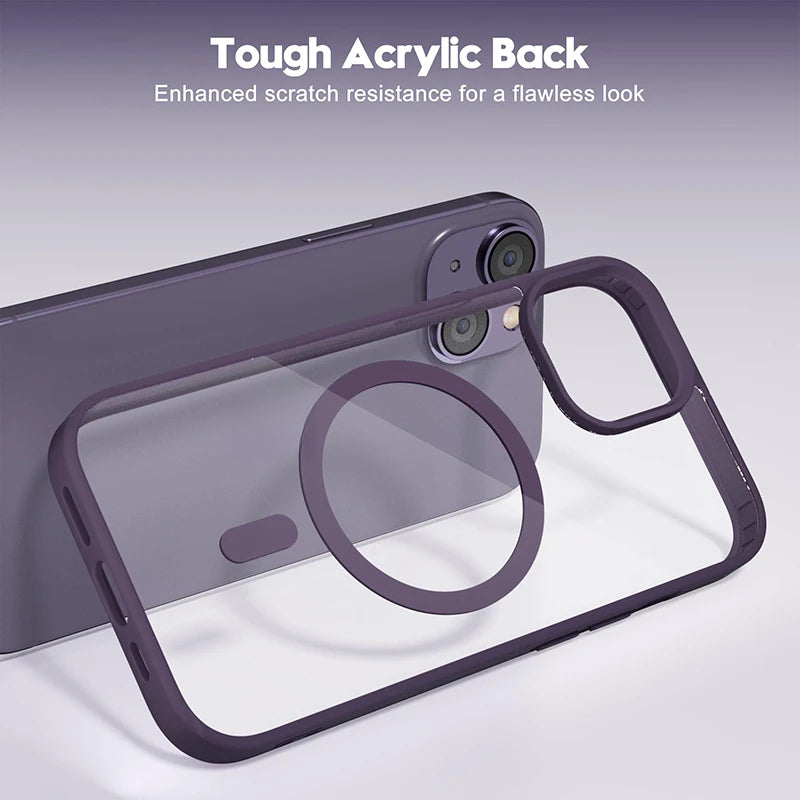 Luxury Matte Slim Strong Magnetic Magsafe Hard Case for iPhone