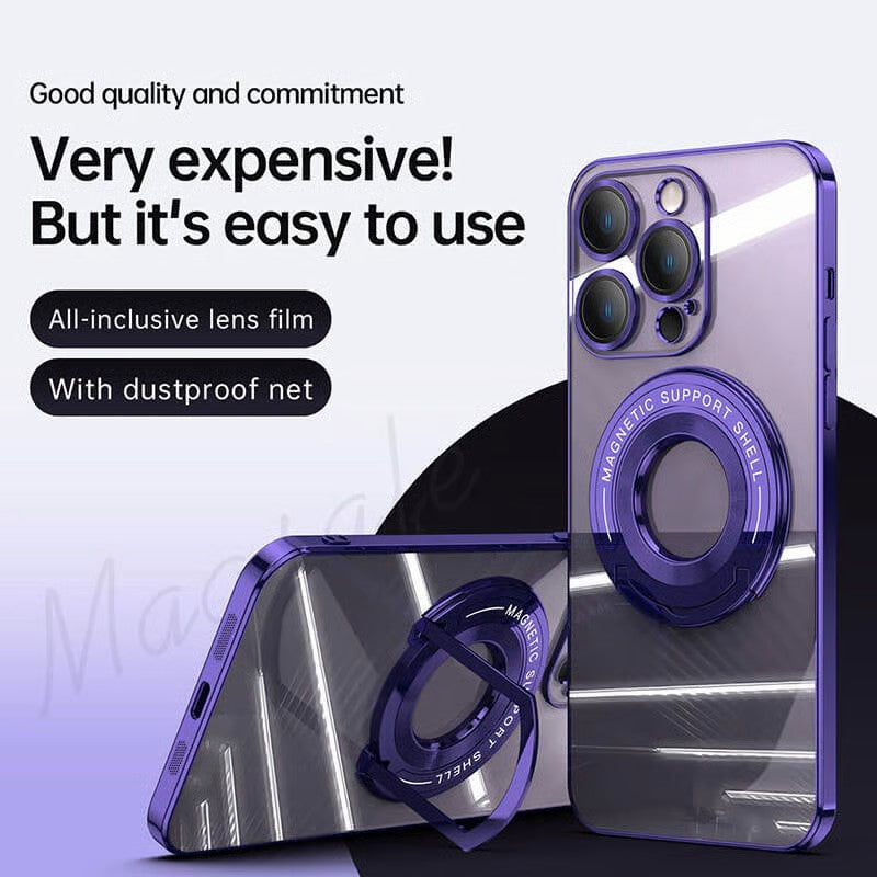 Magnetic Holder Plating Phone Case for iPhone