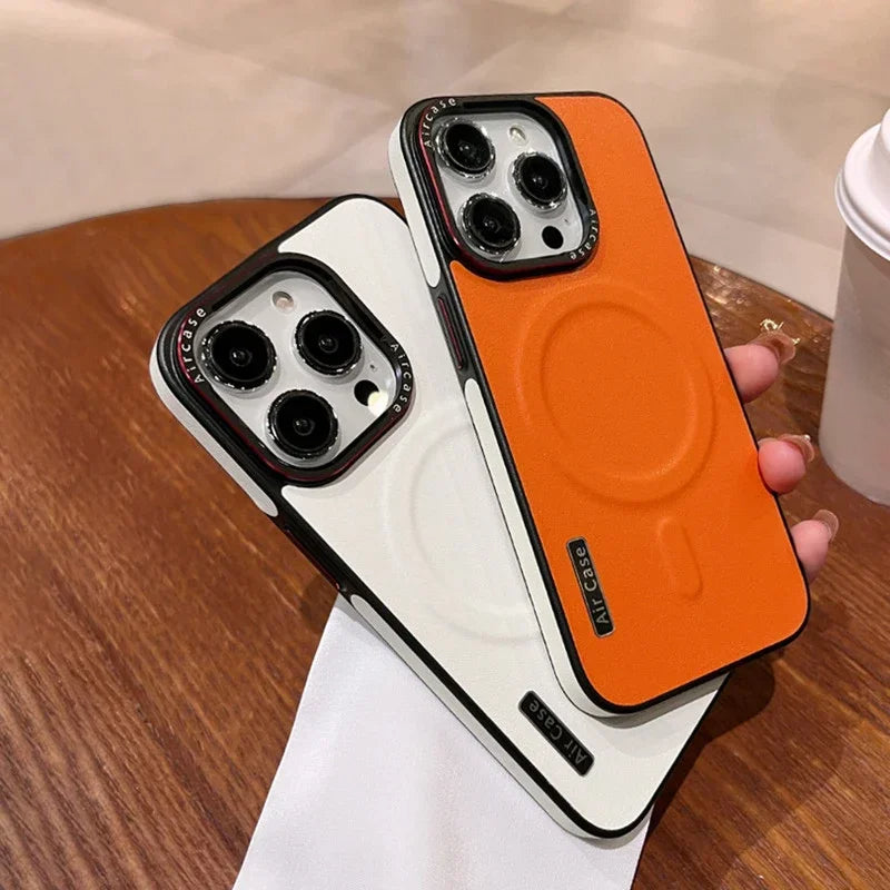 Matte Leather Magnetic For Magsafe Phone Case For iPhone