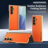Full Cover Leather Case With Screen Tempered Glass for Samsung