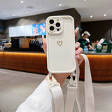 Luxury Crossbody Lanyard Cord Rope Cute Love Heart Soft Case For iPhone