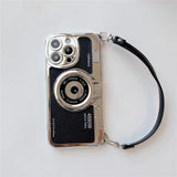Luxury Retro Stereo Camera Hand with Lanyard Case For iPhone