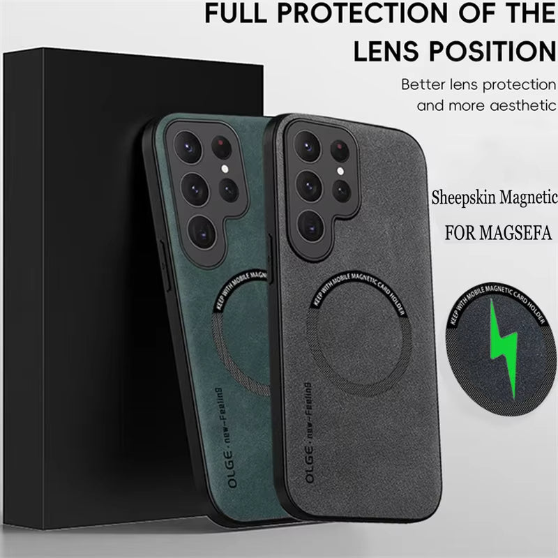 Magnetic For Magsafe Leather Case For Samsung Galaxy