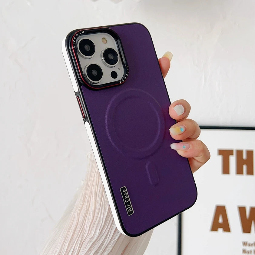 Luxury Matte Leather Case For iPhone