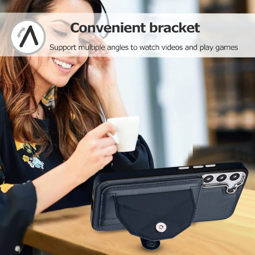 Fashion Leather Card Slots anti-fall Phone Cases For Samsung