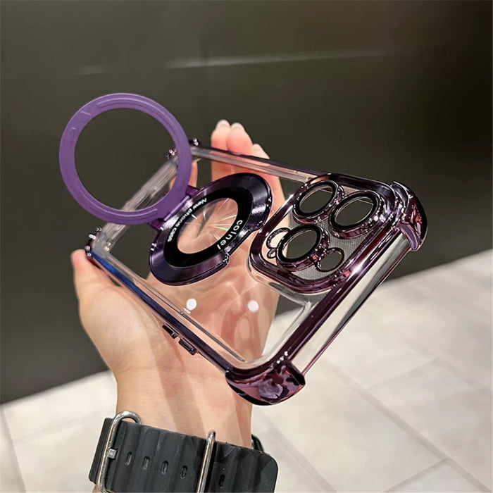 Fashion Plating Magnetic Bracket Case for iPhone