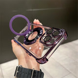 Fashion Plating Magnetic Bracket Case for iPhone