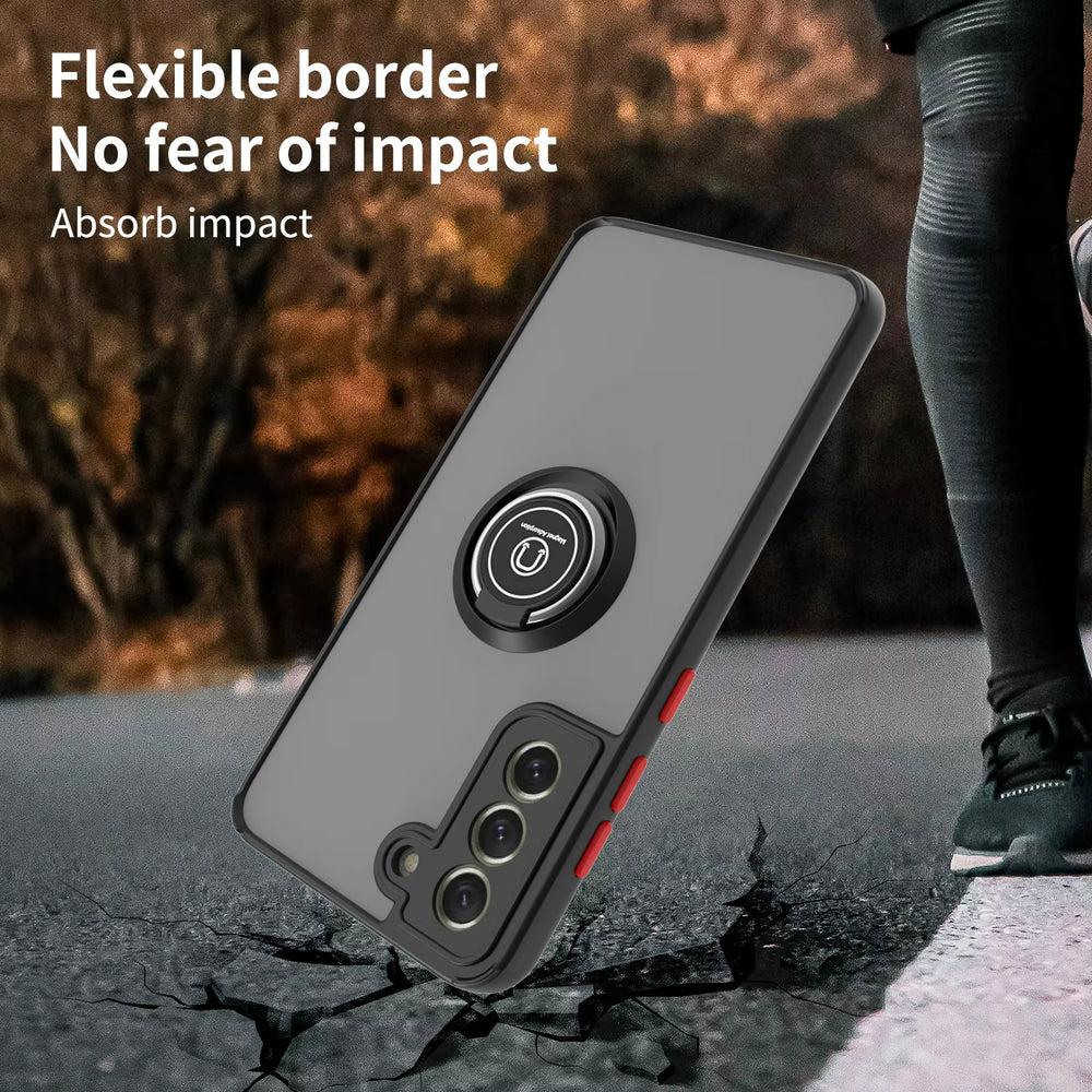 Car Magnetic Ring Bracket Silicone Cover Phone Case For Samsung Galaxy