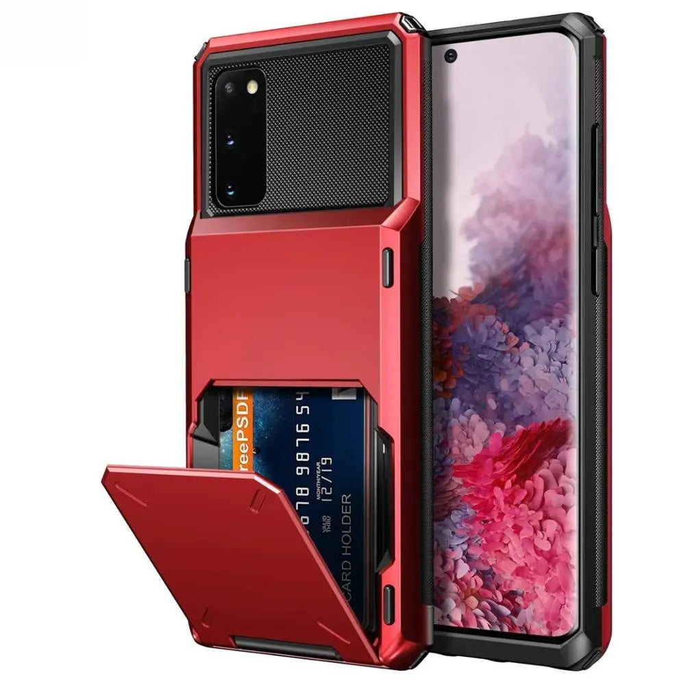 Armor Card Slot Flip Hidden Wallet Case for Samsung Galaxy