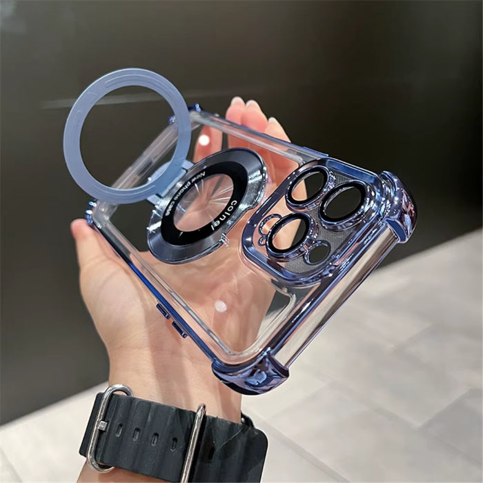 Fashion Plating Magnetic Bracket Case for iPhone