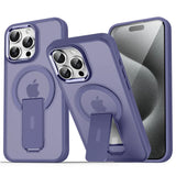 Folding Stand & Magnetic Matte Translucent Case For iPhone