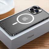 Magsafe Magnetic Metal Aluminum Alloy Translucent Case For iPhone