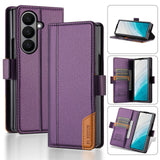 Luxury Leather Wallet Magnetic Armor Case for Samsung