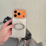 Magnetic White Vertical Stripe Case for iphone