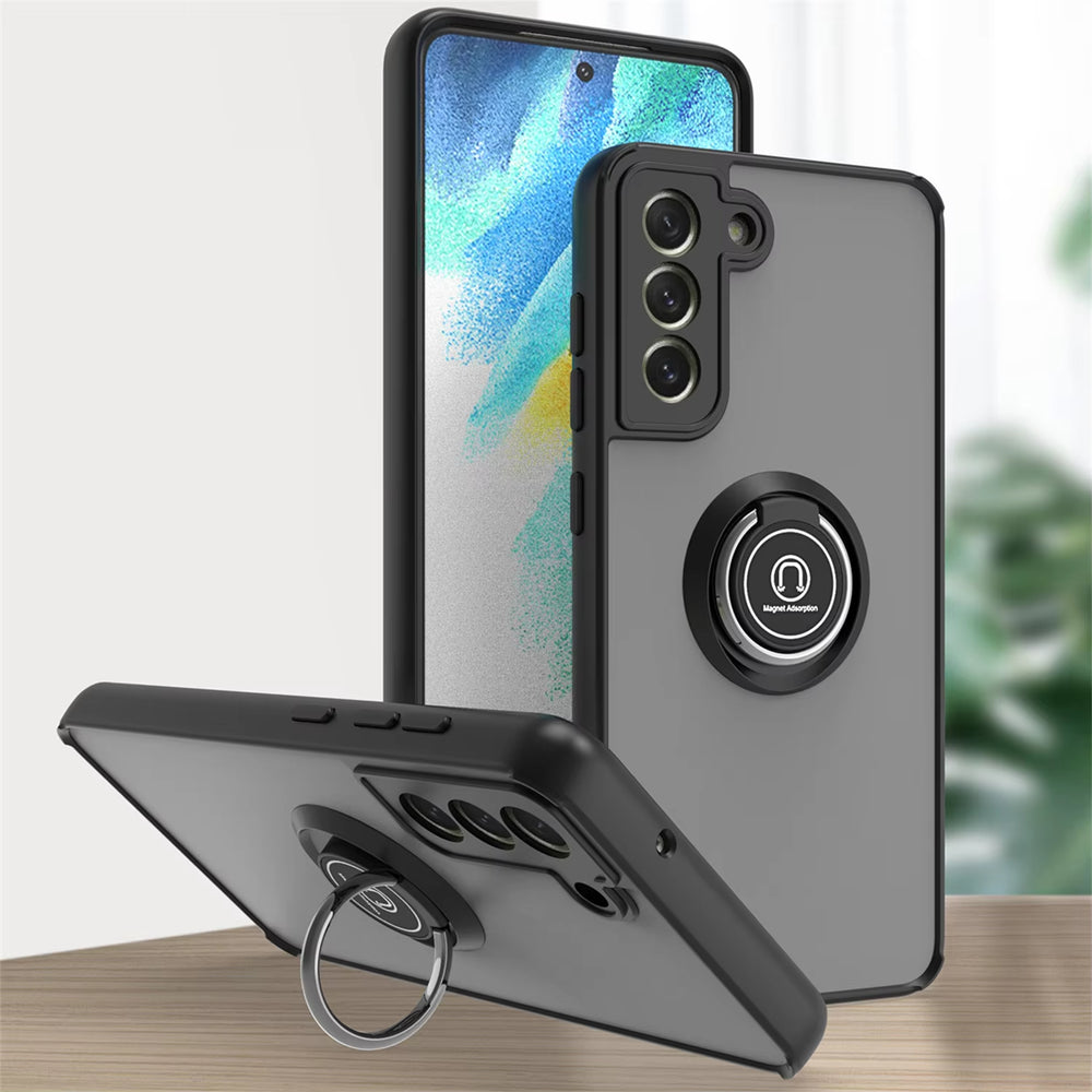 Car Magnetic Ring Bracket Silicone Cover Phone Case For Samsung Galaxy