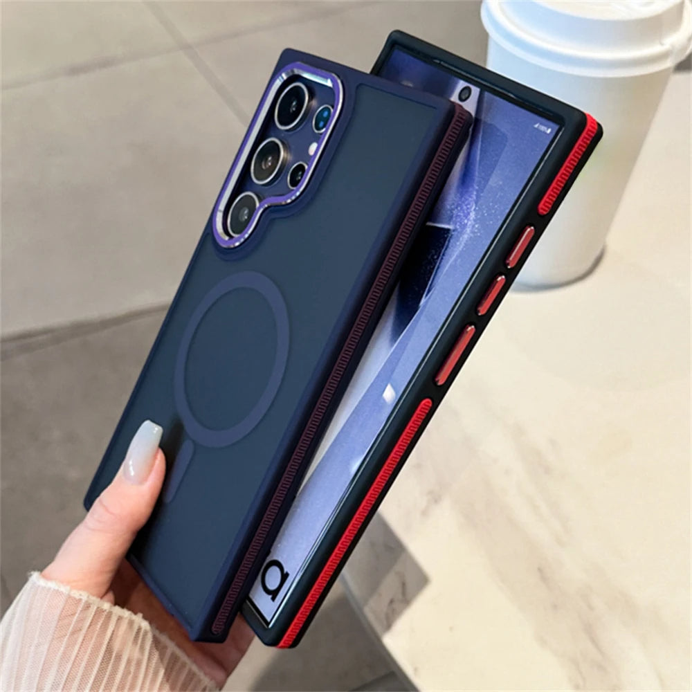 Luxury Matte Magnetic Phone Case for Samsung Galaxy