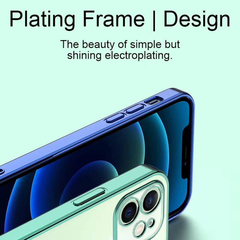Luxury Plating Transparent Silicone Case For iPhone