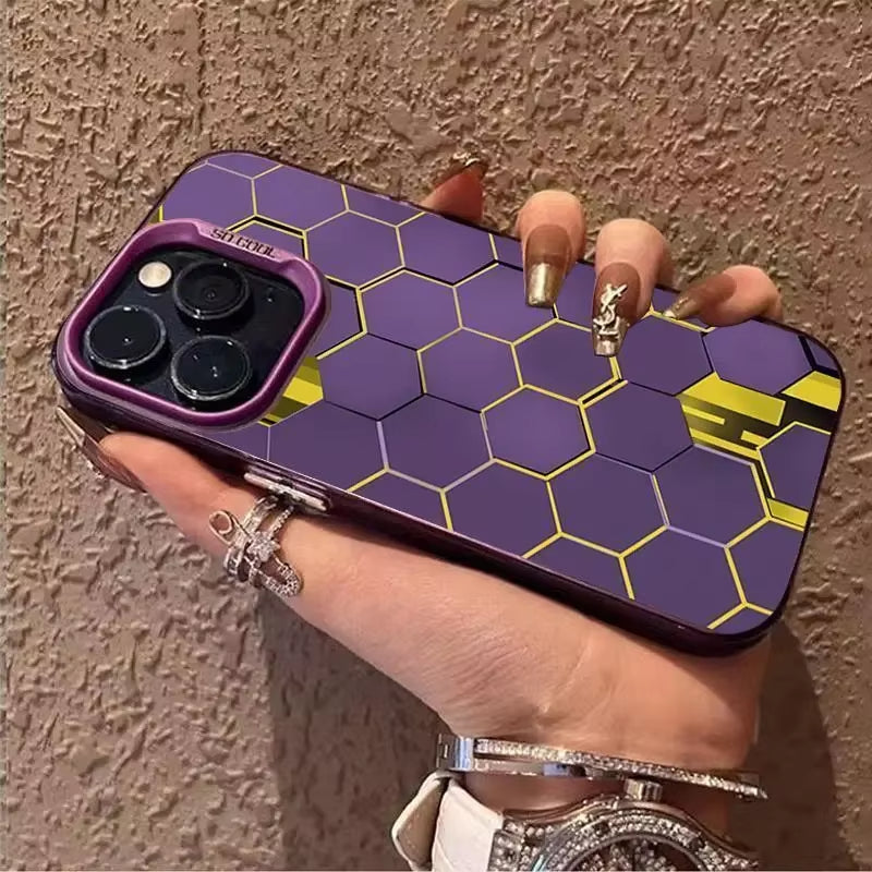 Luxury Honeycomb Cube Cyberpunk Case For iPhone