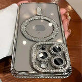 New Fashion Glitter Diamond Transparent Magnetic Case For iPhone