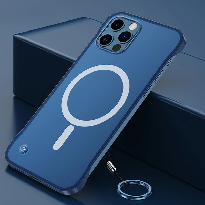 Magnetic Frameless Lihgt Thin Matte Phone Case For Iphone