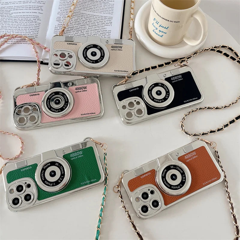 Classic Retro Camera Lanyard Case for iPhone